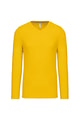 Heren T-shirt lange mouw V Hals Kariban K358 YELLOW